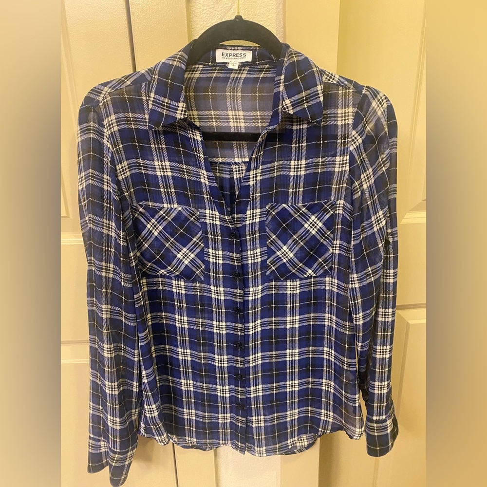 Express portofino plaid blouse. Size S.